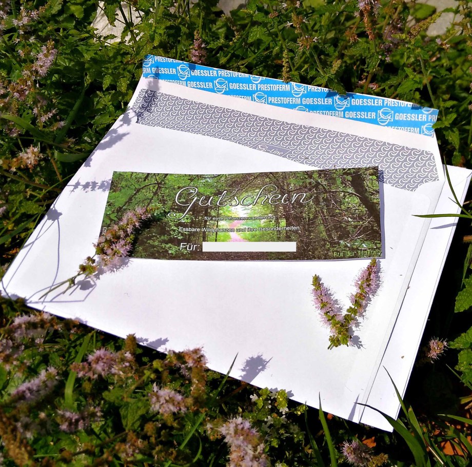 Gutschein Papier Briefumschlag Wiese Blumen
